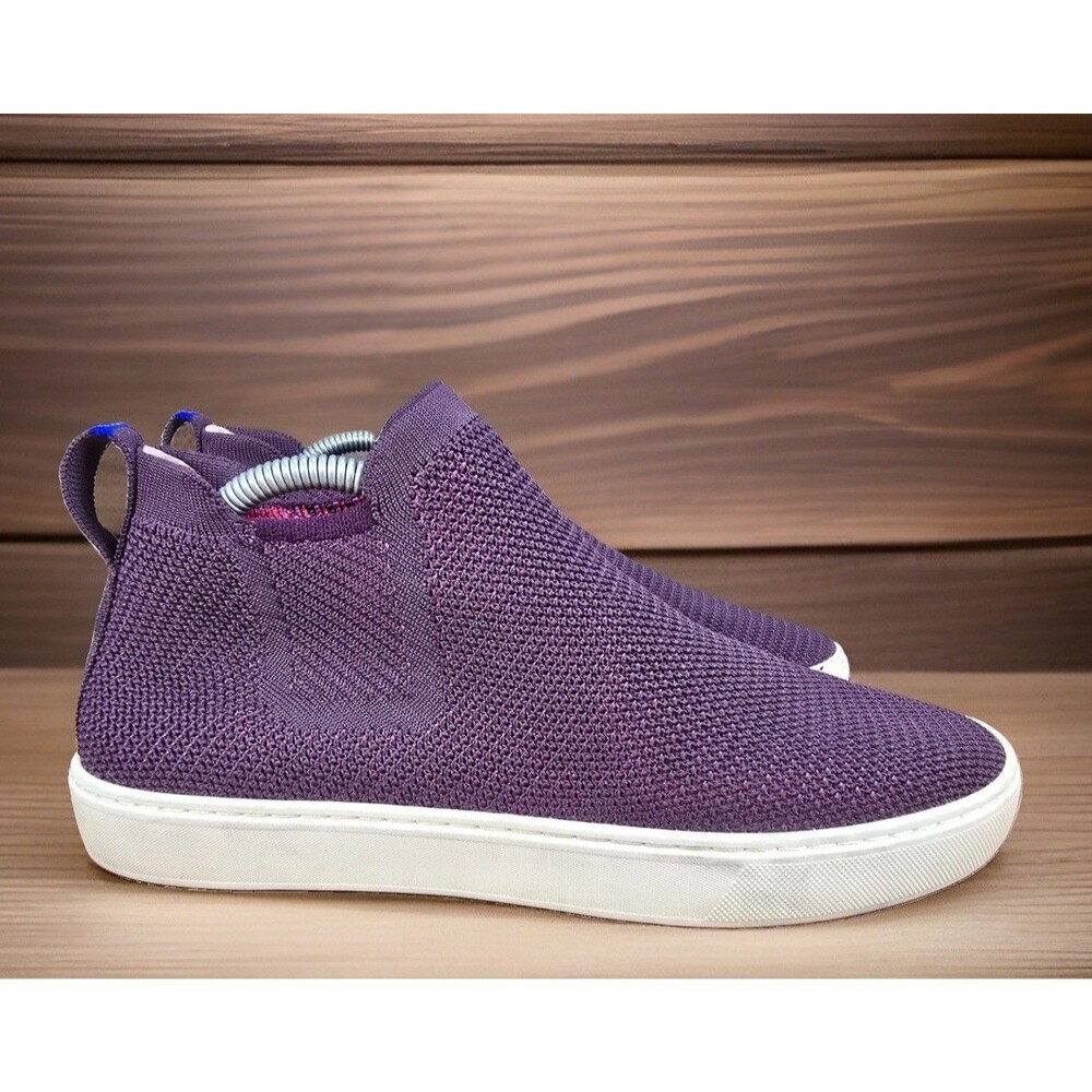 Rothy's Shoes Womens 9.5 The Chelsea Boot Bootie Ankle Knit Pull on Purple